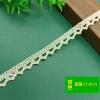 Direct wholesale from the manufacturer of 1cm apricot-colored dog tooth cotton thread woven lace trim for collar and cuff clothing lace accessories Application Scenario